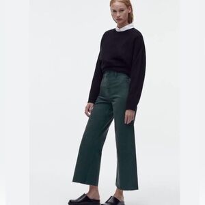 Zara Marine Dark Green Wide-Leg Jeans